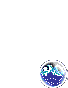 A circular icon with a blue background, white dots resembling stars, and a light blue wave-like shape at the top.