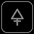 Static pixelated icon featuring a gray triangular symbol with horizontal bar on black background inside rounded square frame.