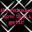 Pixelated red text repeats 'it's funnier now that i get it!' over a black background with white geometric lines.
