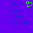 Blue text on purple background reads 'Nico and Tyler 1/21/08' with a green pixelated heart symbol above the date.
