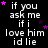 Black background with white text repeating "if you ask me if i love him id lie" and scattered pink stars, one gray square in bottom-right corner.