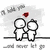 Two black-outlined figures embrace under a red heart, with gray pixelated background and partial text below.