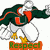 Animated pixel art of a cartoon eagle with green and orange clothing, yellow feet, white head and body, holding an object that changes text from 'Respect' to 'The' to 'U'.