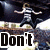 Animated icon shows a character in black and white with arms outstretched, transitioning between text overlays 'Don't' and 'Jump' while maintaining the same pose.