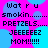 Pixelated text and blue circles on a bright pink background, repeated in two identical with no visible animation changes
