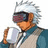 Pixelated character with white spiky hair and dark goggles drinks from a silver mug against a split background of cyan and gray.