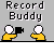 Pixel art of 'Record Buddy' icons showing static and animated states with recording symbols