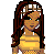 Pixel art contact sheet showing a female character in various poses and text variations with 'PIMPIN' and related slang phrases.