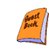 Animated sequence of a book icon transitioning from closed to open states with text and pen props, rendered in flat cartoon style with orange and light blue colors.