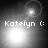 Four grayscale display a bright light source with a circular halo shifting position around the text 'Katelyn :'