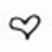 Black heart outline icon with varying stroke thickness across three , displayed on white background