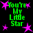 Green text "You're My Little Star" surrounded by pink stars on a black background, with no visible motion changes across frames.
