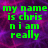 Green pixelated text on a purple-pink gradient background with 'my name is chris n i am really' on left and 'GAY!!' on right.