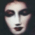 Pixelated face with white makeup and dark eye makeup on left, green text 'Original Icons .com' on right against solid background.