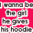 A static image with a bright pink background displaying fragmented text in white and black lettering, including phrases like "I wanna be to wear & he'll be the girl" and "you look Beautiful.".