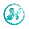 Animated sequence of teal X-shaped symbols within circular frames, transitioning through rotation and perspective shifts.