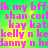 Pixelated text in pink and yellow on a green background with repeated phrases like 'kay kat' and 'kelly n kekelly n' across multiple