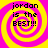 Four identical pixelated spiral patterns with yellow and pink concentric rings, each containing text reading "jordan is the BEST!!!" in black block letters.