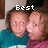 Two people in a close pose with text reading 'Best Of Friends...<3' over a pixelated background.