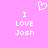 Pixelated pink background with white text "I LOVE Josh" and a heart symbol above the text, duplicated side-by-side.