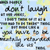 Pixelated image with light blue background, yellow and green accents, and dark gray text reading "don't laugh" at top, surrounded by abstract shapes and partial figures.