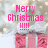 Pixelated image with pink text reading 'Merry Christmas !!!!' over blurred background and three gift boxes below.