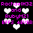 Pixelated pink text and white hearts on black background, repeating 'RachaelH32 and RubyM21 BFFS 4EVER' with heart symbols.