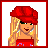 Animated contact sheet of a pixel art character with multiple frames showing different body parts and text variations, including a red hat, star-patterned shirt, flowing dress, and footstep animations.
