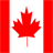Static pixelated icon of a red maple leaf centered between two vertical red bars on a white background, resembling the Canadian flag in simplified form.