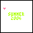 Animated pixel art icon with 'SUMMER 2006' text in green and pink, featuring small heart symbols that change position across frames.