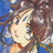 A 48x48 pixel buddy icon featuring a side-profile anime character with brown hair and blue eyes on the left, paired with "Anime IM" text in white pixelated font on a black background to the right.