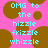 Pixelated text on a pink background with brown circular shapes, displaying 'OMG to the hizzle frizzle whizzle' in cyan letters.