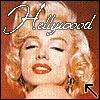 A static image of a woman with blonde curls, red lips, and closed eyes under the text 'Hollyguard' on a brown background.