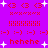 Pixelated icon with purple background, red text elements, and white star shapes arranged in a pattern