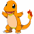 Pixelated orange dinosaur-like creature with flame on tail standing next to green text logo on dark background.