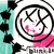 A pixelated icon with a teal background, black floral shapes, a white circular emblem with black lines and pink accents, and green text reading "Love Andrew" on a black background.
