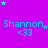 Purple background with cyan text 'Shannon <33' repeated in a , stars scattered across the image, and a gray rectangle in the bottom-right corner