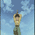 Animated sequence of a character in yellow top and green pants against blue sky, showing jumping motion with changing leg positions.