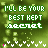 Animated contact sheet of a green pixelated icon with repeating text and heart patterns, showing frame-by-frame changes in color and text styling across 25 sampled frames arranged in a 5x5 grid.