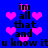 Blue background with pink heart shapes and black text repeating 'im all that and u know it' in a pixelated style.