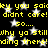 Yellow pixelated text on black background with white stars, repeating phrases about not caring and still being there.