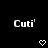Pixelated white text 'Cuti' with apostrophe appears above a heart symbol on black background, changing across three of