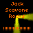 Pixelated orange text "Jack Scavone Rocks" appears in four corners of a black background, framed by yellow glowing lines and dotted borders.