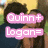 Two people stand close together in a grassy outdoor setting with blurred background elements, overlaid by pink text boxes containing white lettering.