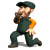 Animated sequence of a bearded man in green overalls and cap walking while holding a phone to his ear, with visible frame-by-frame motion changes.