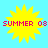 Four identical yellow sun icons with red text 'SUMMER 08' on a light blue background, arranged in a two-by-two