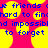 Pixelated blue text on bright pink background with yellow circular shapes, repeating phrases about friends and forgetting.