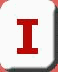 Red capital letter I on white background with rounded corners and dark border, next to silver microscope on light blue surface.