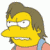 Static pixelated cartoon character head with yellow skin, brown hair, and a pink shirt against white background.