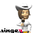 Pixelated character in white cowboy hat and shirt holding microphone, with 'singer' text below showing color variations across frames.